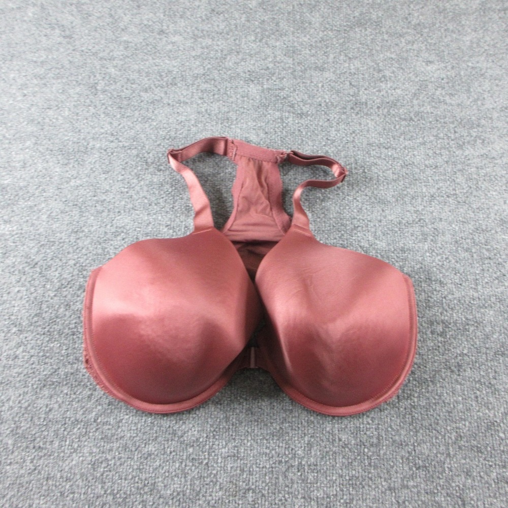Ambrielle T-Shirt Bra Womens 42DD Pink Front Close Full Coverage Seamless Lace